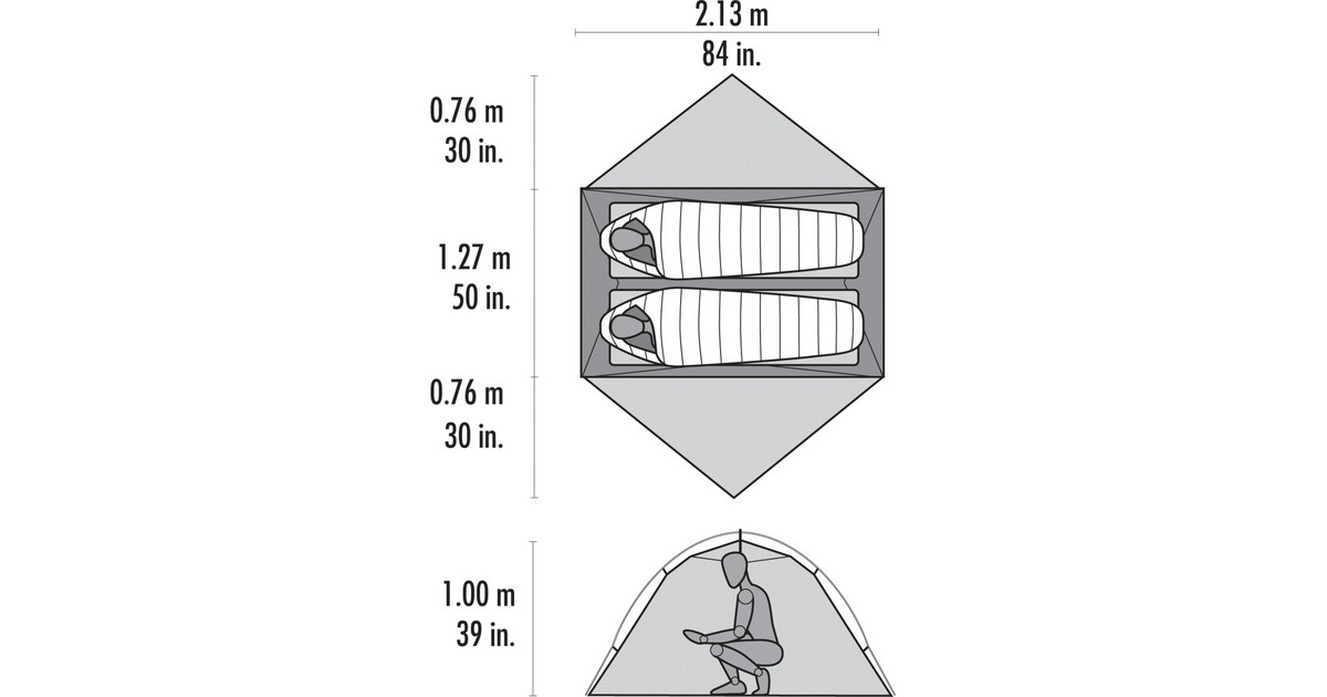 MSR Kuppelzelt Hubba Hubba NX 2 Green(olivgrün/rot)
