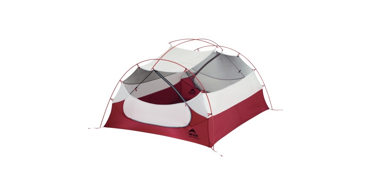 MSR Kuppelzelt Mutha Hubba NX 3 Gray(hellgrau/rot)