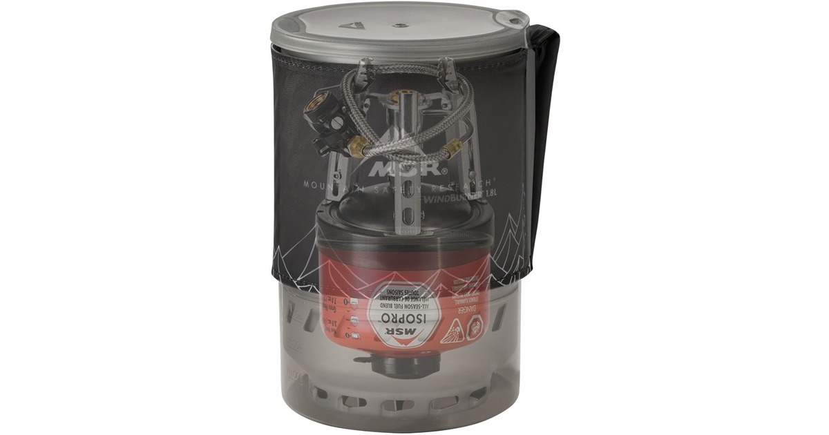 MSR WindBurner Duo Stove System 1,8L, Gaskocher(grau/schwarz, für 2 Personen, 4-teiliges Kochset, Modell 2021)