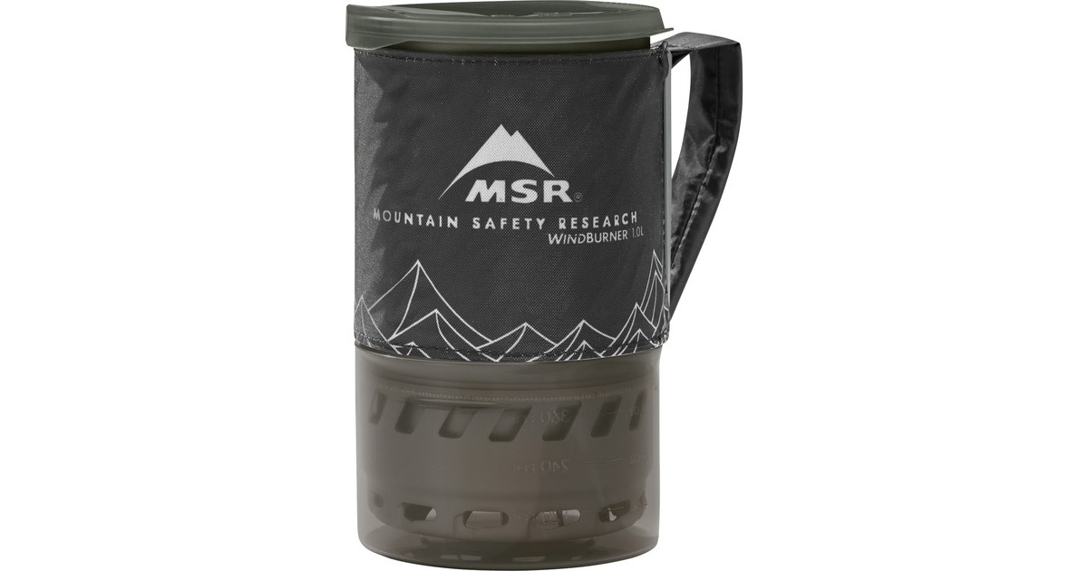 MSR WindBurner Personal Stove System 1L Black, Gaskocher(grau/schwarz, für 1 Person, 5-teiliges Kochset, Modell 2021)