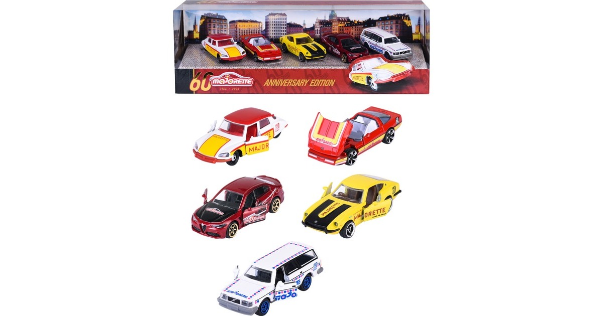 Majorette Anniversary Edition - Geschenkset mit 5 Modellautos, Spielfahrzeug