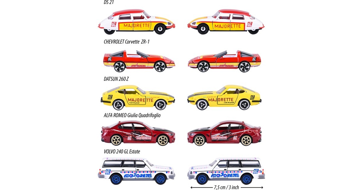 Majorette Anniversary Edition - Geschenkset mit 5 Modellautos, Spielfahrzeug