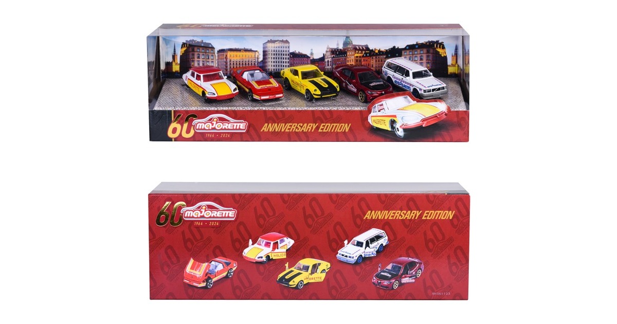 Majorette Anniversary Edition - Geschenkset mit 5 Modellautos, Spielfahrzeug