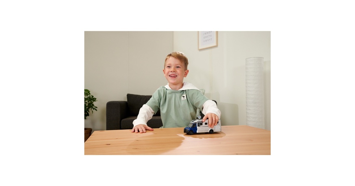 Majorette Hymer B-Klasse Camper, Spielfahrzeug(silber/blau)