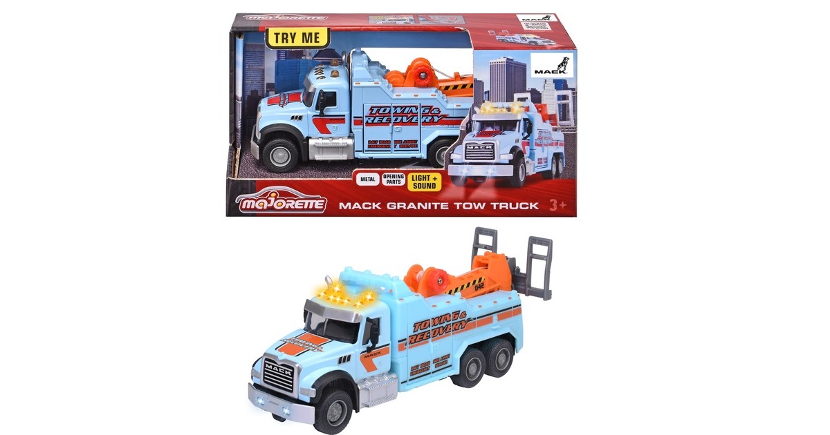 Majorette Mack Granite Abschleppwagen, Spielfahrzeug