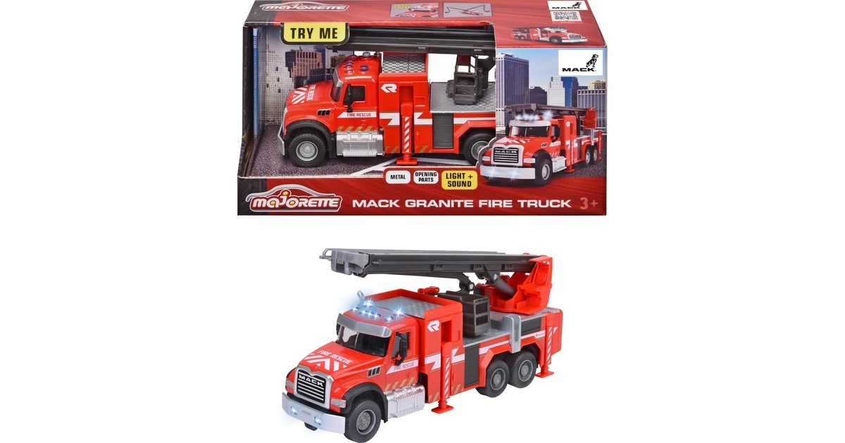 Majorette Mack Granite Feuerwehr-Truck, Spielfahrzeug