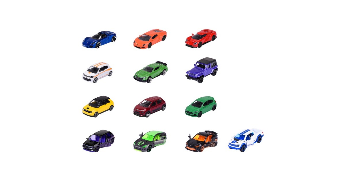 Majorette Mega-Pack mit 9 Street Cars und 4 Autos aus der Limited Edition 10, Spielfahrzeug