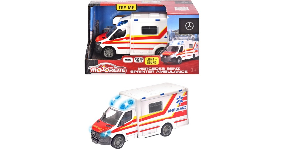 Majorette Mercedes-Benz Sprinter Krankenwagen, Spielfahrzeug(weiß/rot)