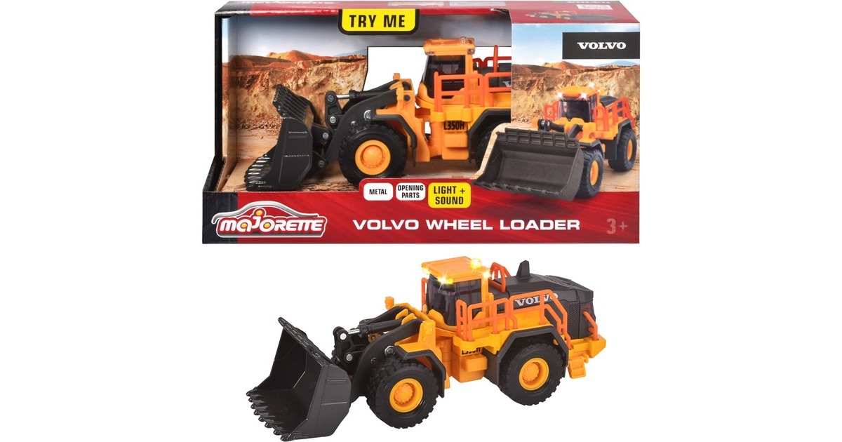 Majorette Volvo Radlader, Spielfahrzeug(Mit Licht und Sound)