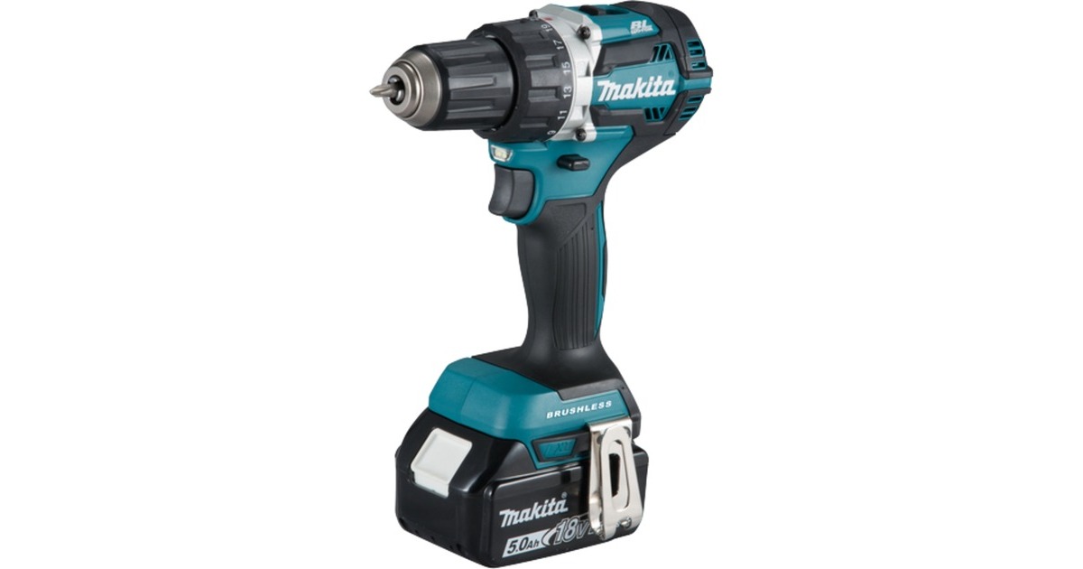 Makita Akku-Bohrschrauber DDF484RTJ, 18Volt(blau/schwarz, 2x Li-Ionen Akku 5,0Ah, MAKPAC)