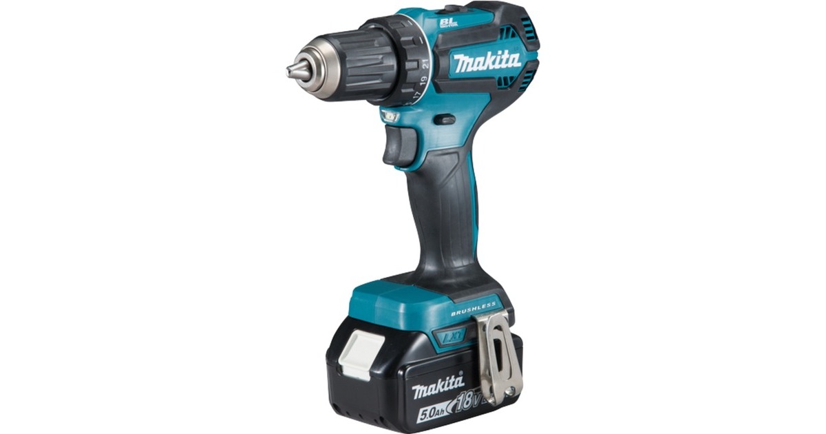 Makita Akku-Bohrschrauber DDF485RTJ, 18Volt(blau/schwarz, 2x Li-Ionen-Akku 5,0Ah, MAKPAC Gr.2)