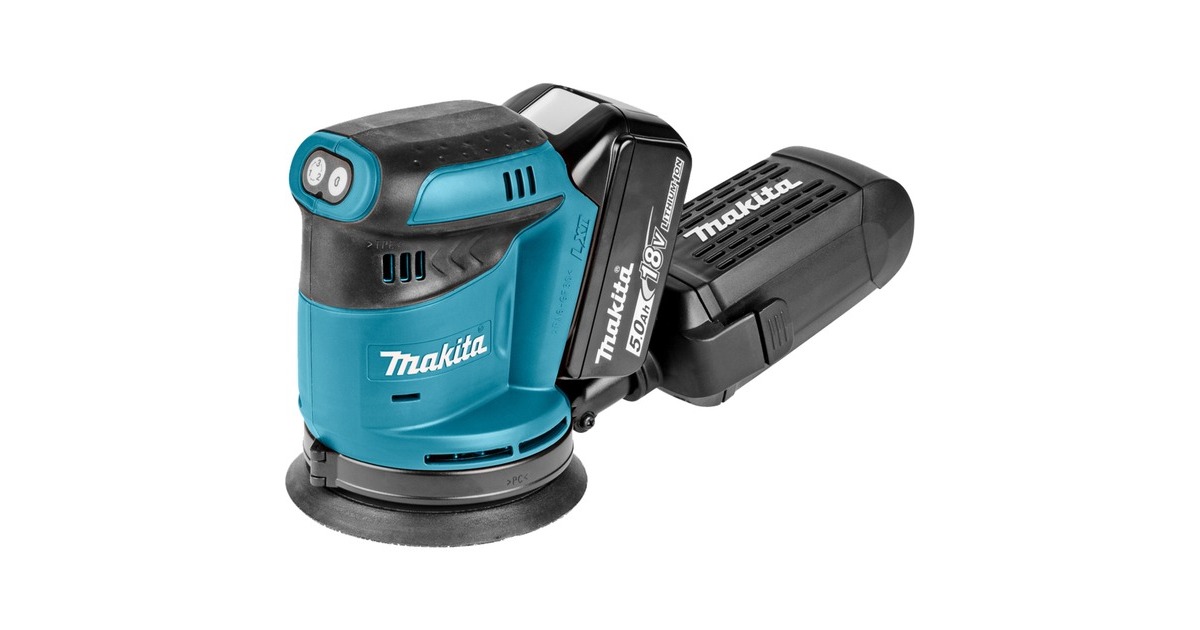 Makita Akku-Exzenterschleifer DBO180RTJ, 18Volt(blau/schwarz, 2x Li-Ionen-Akku 5,0Ah, im MAKPAC Gr.2) Makita Akku-Exzenterschleifer DBO180RTJ, 18Volt(blau/schwarz, 2x Li-Ionen-Akku 5,0Ah, im MAKPAC Gr.2)