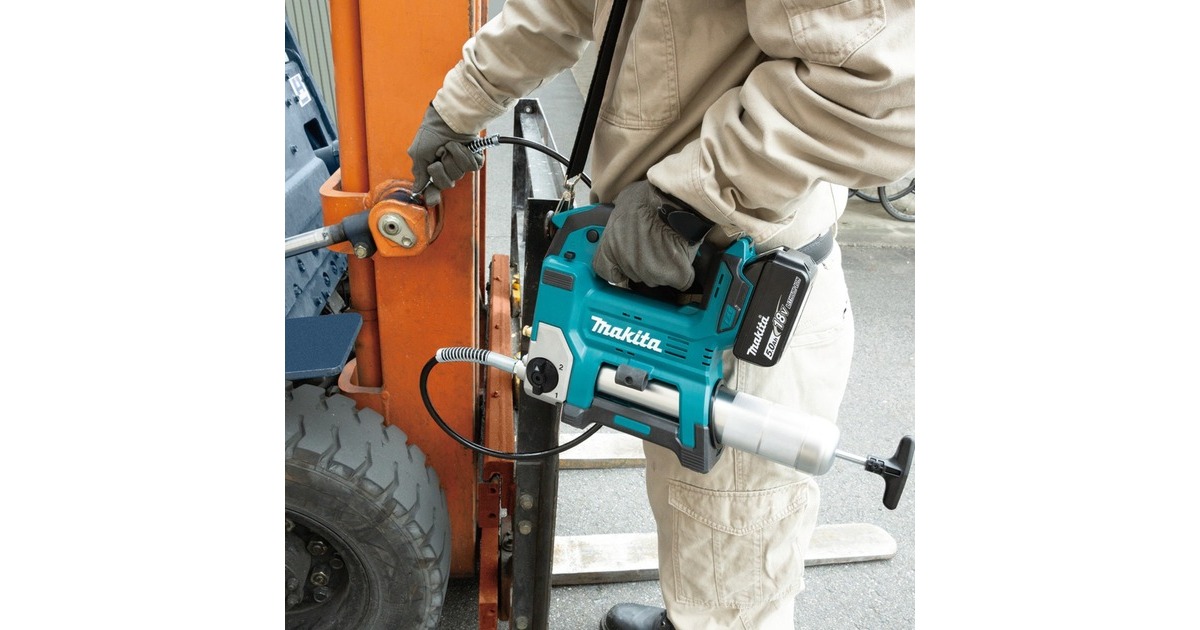 Makita Akku-Fettpresse DGP180RT, 18Volt, inkl. Zylinder A, Kartuschenpistole(blau/schwarz, Li-Ion-Akku 5,0Ah)