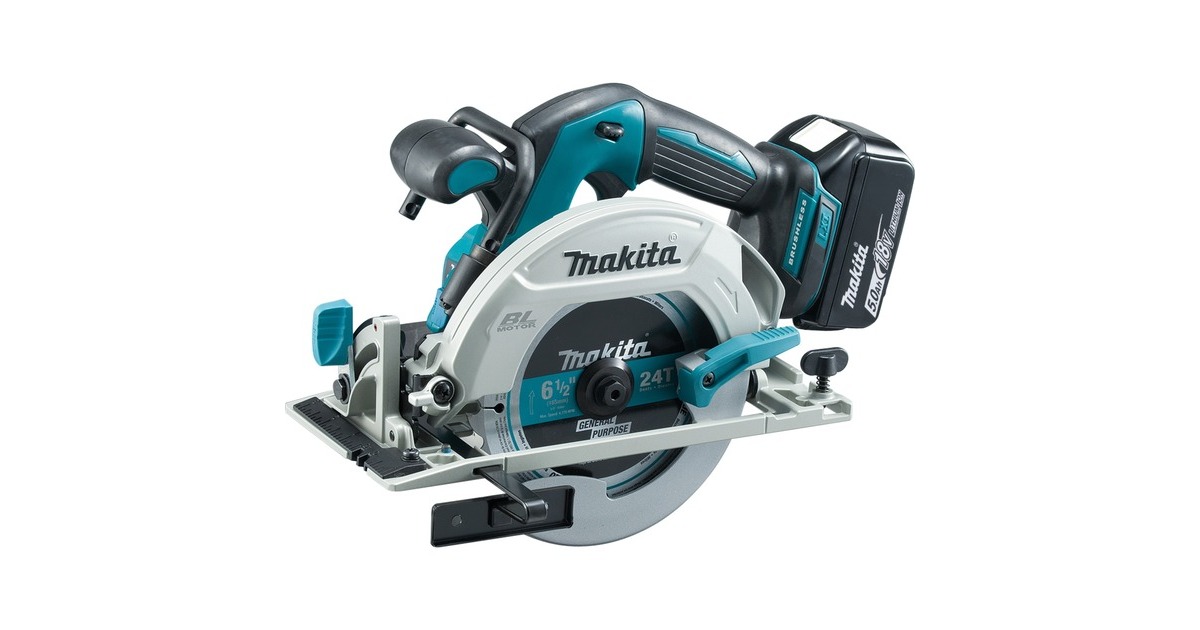 Makita Akku-Handkreissäge DHS680RTJ, 18Volt(blau/schwarz, 2x Li-Ionen-Akku 5,0 Ah, MAKPAC Gr.3)