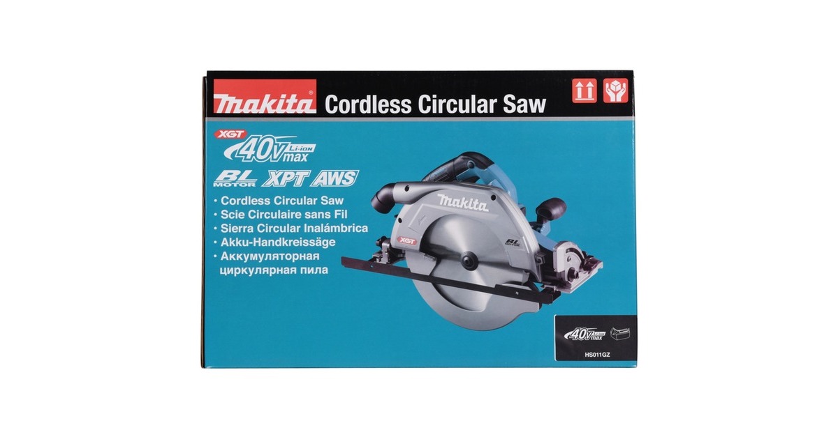 Makita Akku-Handkreissäge HS011GT201 XGT, 40Volt(blau/schwarz, 2x Li-Ion XGT Akku 5,0Ah)