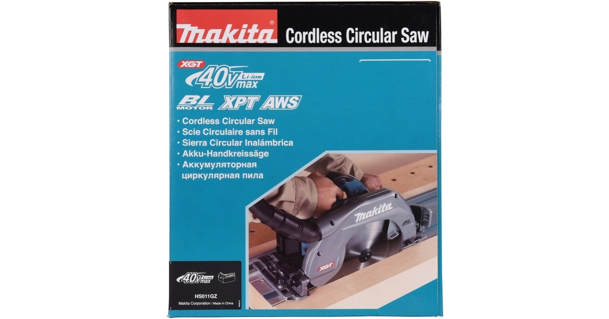 Makita Akku-Handkreissäge HS011GT201 XGT, 40Volt(blau/schwarz, 2x Li-Ion XGT Akku 5,0Ah)