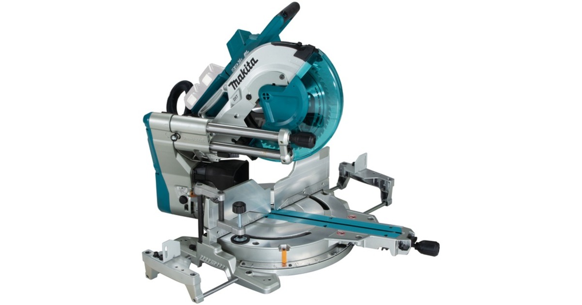 Makita Akku-Kapp- und Gehrungssäge DLS211ZU, 36Volt (2x18V), Kapp-und Gehrungssäge(blau, Bluetooth, ohne Akku und Ladegerät)