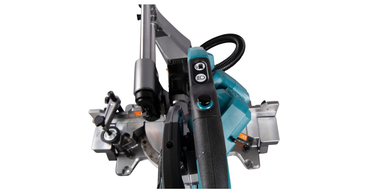 Makita Akku-Kapp-und Gehrungssäge LS002GZ01 XGT, 40Volt + Funk Adapter(blau, Bluetooth, ohne Akku und Ladegerät)