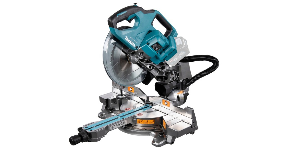 Makita Akku-Kapp-und Gehrungssäge LS002GZ01 XGT, 40Volt + Funk Adapter(blau, Bluetooth, ohne Akku und Ladegerät)