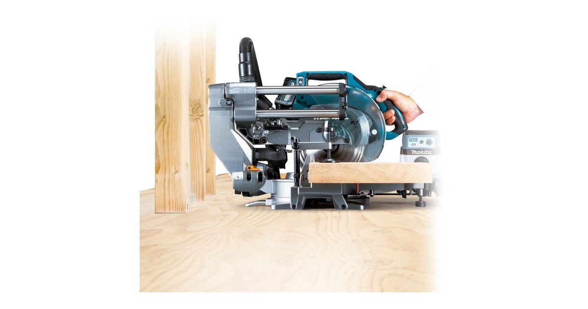 Makita Akku-Kapp-und Gehrungssäge LS002GZ01 XGT, 40Volt + Funk Adapter(blau, Bluetooth, ohne Akku und Ladegerät)