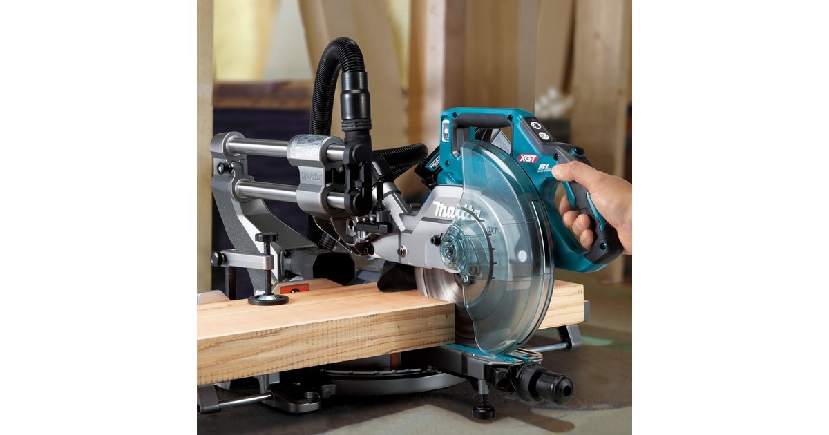 Makita Akku-Kapp-und Gehrungssäge LS002GZ01 XGT, 40Volt + Funk Adapter(blau, Bluetooth, ohne Akku und Ladegerät)