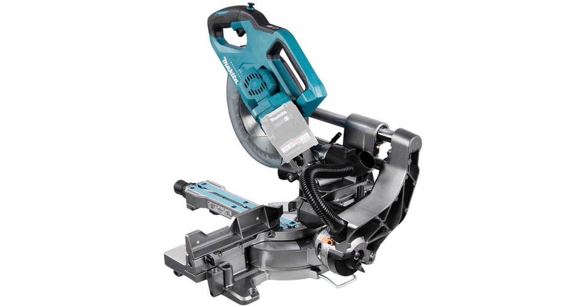 Makita Akku-Kapp-und Gehrungssäge LS002GZ01 XGT, 40Volt + Funk Adapter(blau, Bluetooth, ohne Akku und Ladegerät)