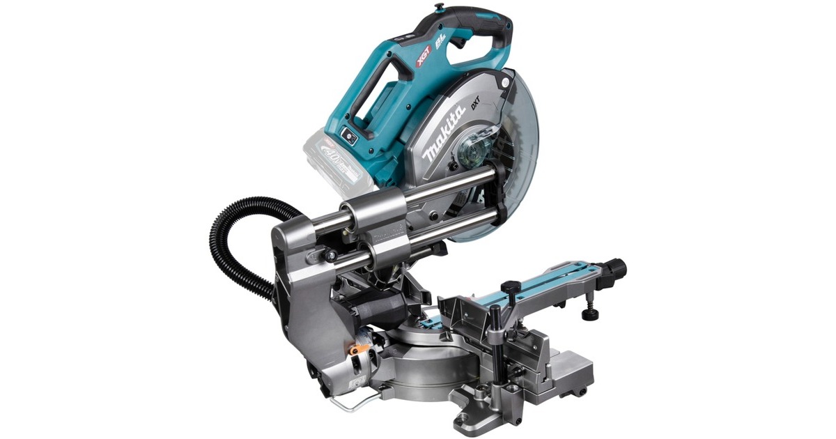 Makita Akku-Kapp-und Gehrungssäge LS002GZ01 XGT, 40Volt + Funk Adapter(blau, Bluetooth, ohne Akku und Ladegerät)