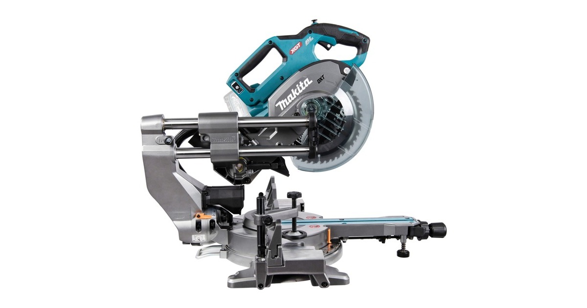 Makita Akku-Kapp-und Gehrungssäge LS002GZ01 XGT, 40Volt + Funk Adapter(blau, Bluetooth, ohne Akku und Ladegerät)