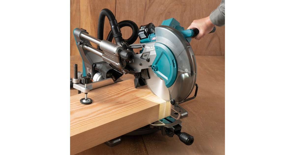 Makita Akku-Kapp-und Gehrungssäge LS004GZ01 XGT, 40Volt + Funk Adapter(blau, Bluetooth, ohne Akku und Ladegerät)