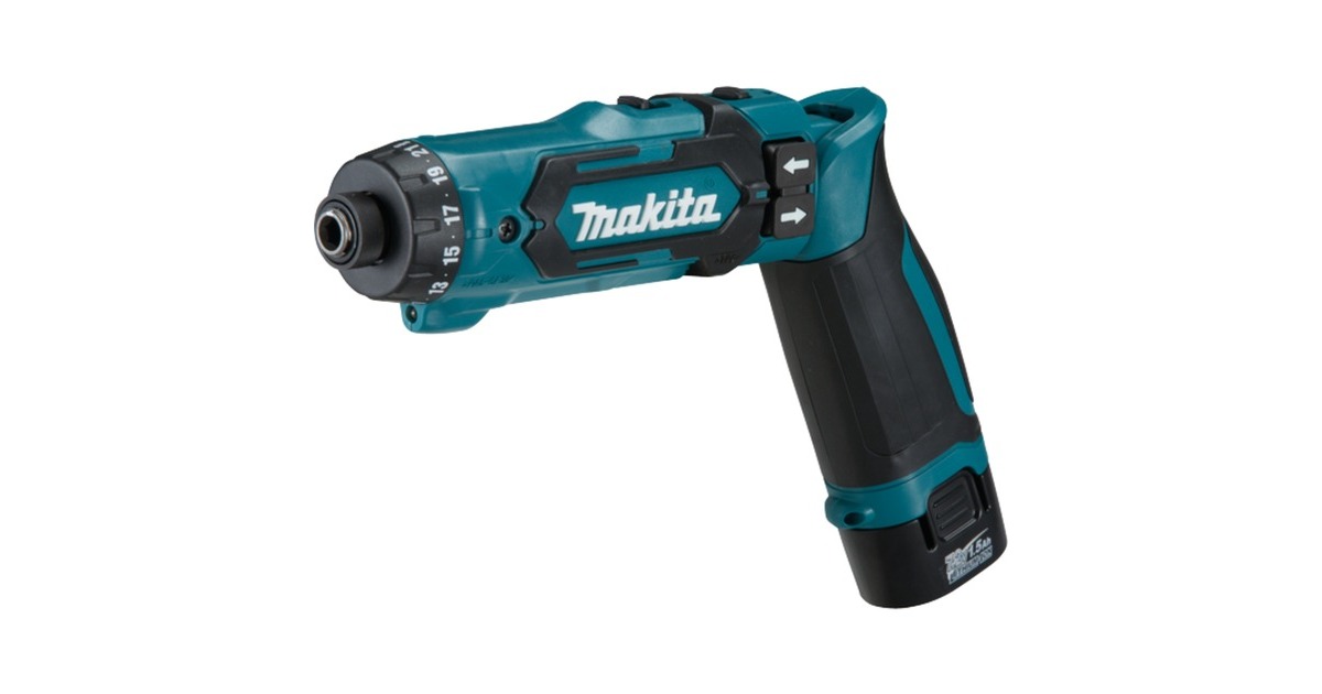 Makita Akku-Knickschrauber DF012DSE, 7,2Volt, Bohrschrauber(blau/schwarz, 2x Li-Ionen Akku 1,5Ah, Koffer) Makita Akku-Knickschrauber DF012DSE, 7,2Volt, Bohrschrauber(blau/schwarz, 2x Li-Ionen Akku 1,5Ah, Koffer)