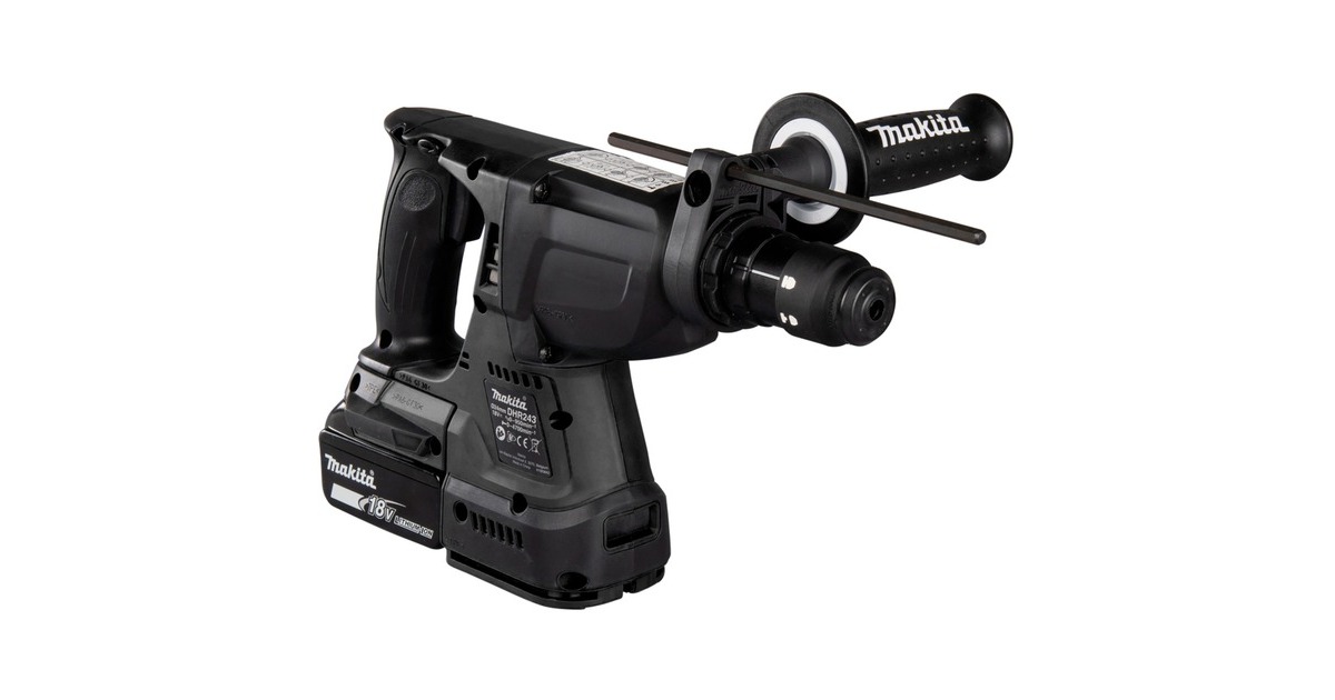 Makita Akku-Kombi-/ Bohrhammer DHR243RTJB, 18Volt, Sonderfarbe(schwarz, 2x Li-Ion-Akku 5,0 Ah, in MAKPAC Gr.4)