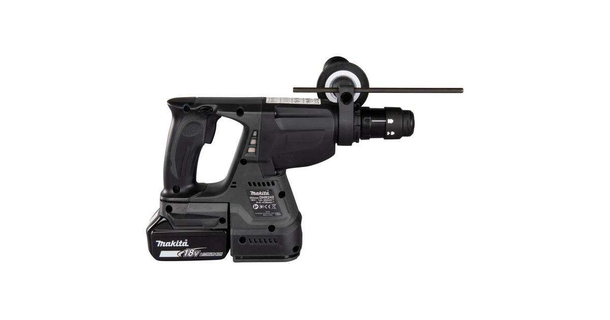 Makita Akku-Kombi-/ Bohrhammer DHR243RTJB, 18Volt, Sonderfarbe(schwarz, 2x Li-Ion-Akku 5,0 Ah, in MAKPAC Gr.4)