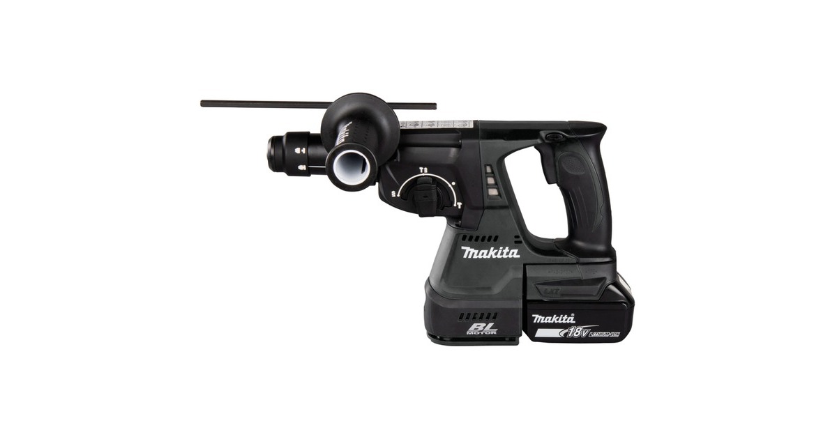 Makita Akku-Kombi-/ Bohrhammer DHR243RTJB, 18Volt, Sonderfarbe(schwarz, 2x Li-Ion-Akku 5,0 Ah, in MAKPAC Gr.4)