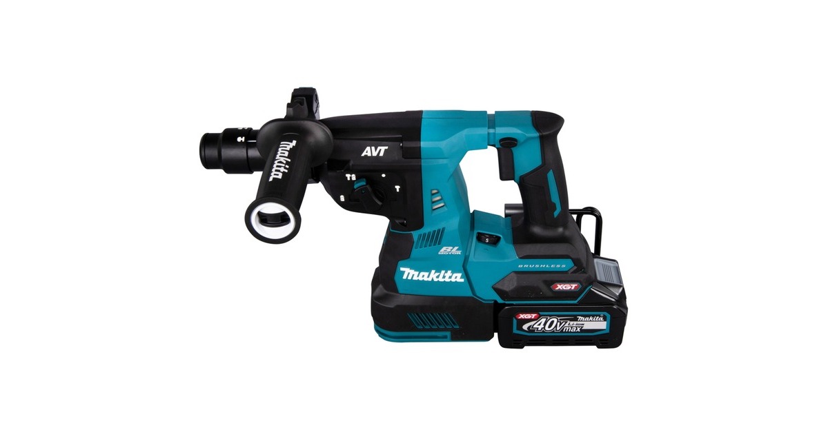 Makita Akku-Kombihammer HR004GM201 XGT, 40Volt, Bohrhammer(blau/schwarz, 2x Li-Ionen Akku 4Ah, MAKPAC)