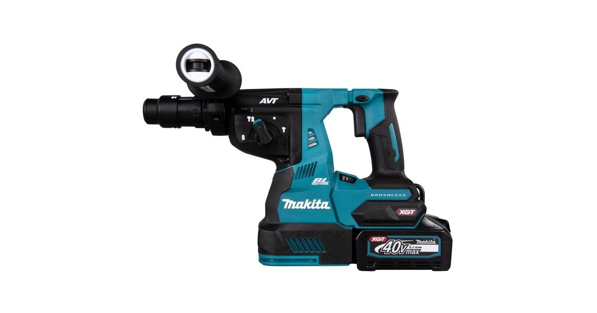Makita Akku-Kombihammer HR004GM201 XGT, 40Volt, Bohrhammer(blau/schwarz, 2x Li-Ionen Akku 4Ah, MAKPAC)
