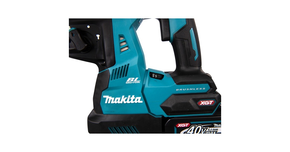Makita Akku-Kombihammer HR004GM201 XGT, 40Volt, Bohrhammer(blau/schwarz, 2x Li-Ionen Akku 4Ah, MAKPAC)
