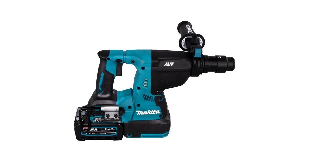 Makita Akku-Kombihammer HR004GM201 XGT, 40Volt, Bohrhammer(blau/schwarz, 2x Li-Ionen Akku 4Ah, MAKPAC)