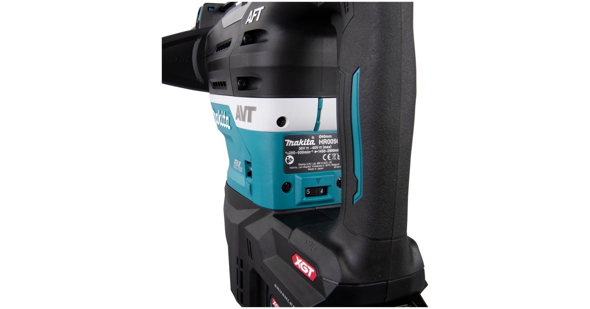 Makita Akku-Kombihammer HR005GM202 XGT, SDS-max, 40Volt, Bohrhammer(blau/schwarz, 2x Li-Ion Akku 4Ah, Koffer)