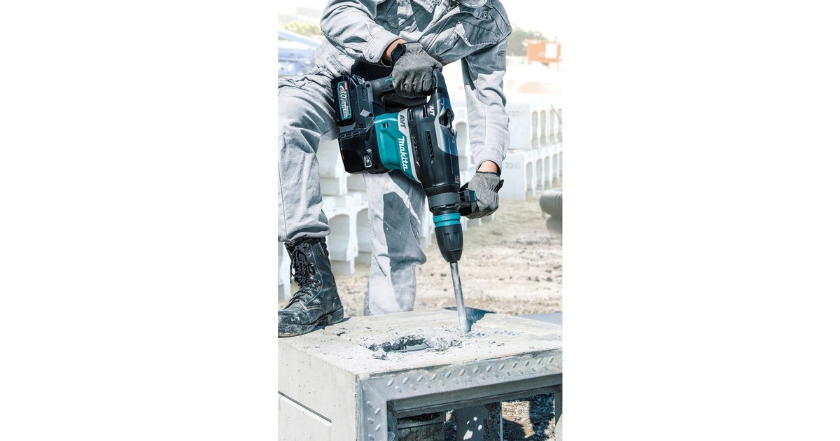 Makita Akku-Kombihammer HR005GM202 XGT, SDS-max, 40Volt, Bohrhammer(blau/schwarz, 2x Li-Ion Akku 4Ah, Koffer)
