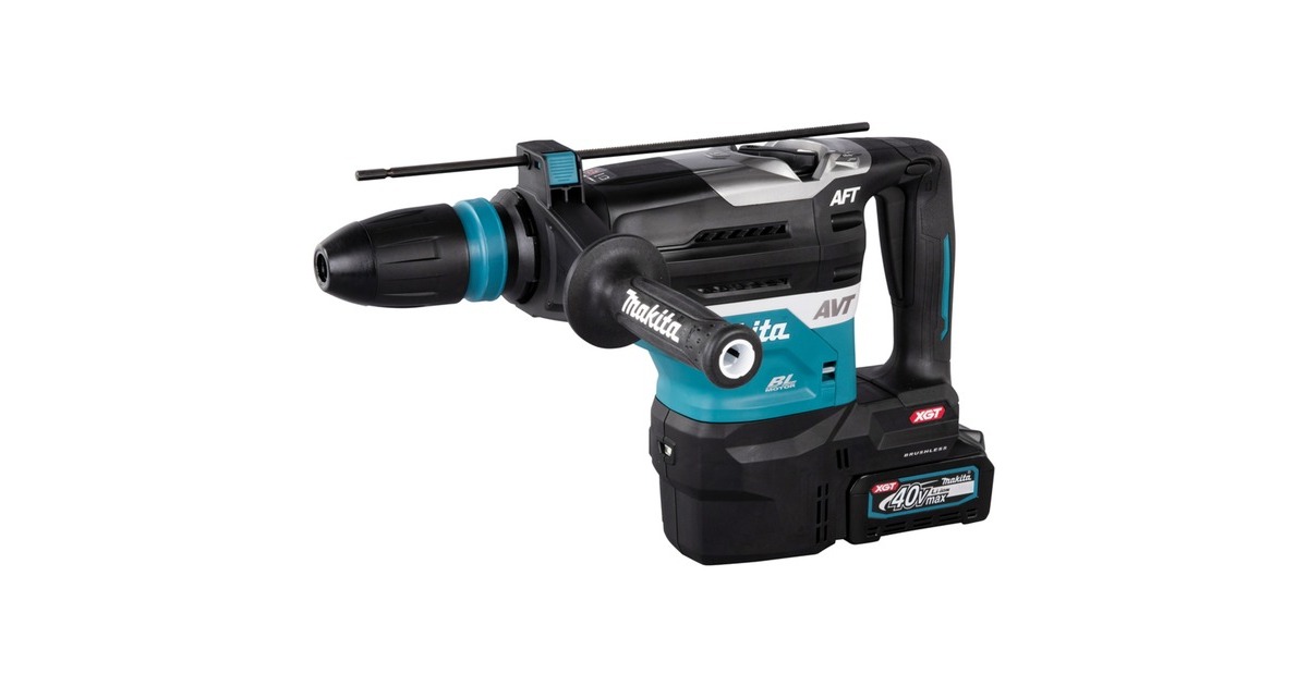 Makita Akku-Kombihammer HR005GM202 XGT, SDS-max, 40Volt, Bohrhammer(blau/schwarz, 2x Li-Ion Akku 4Ah, Koffer)
