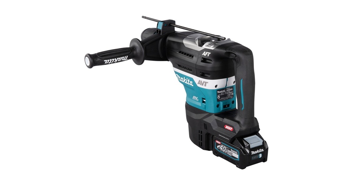 Makita Akku-Kombihammer HR005GM202 XGT, SDS-max, 40Volt, Bohrhammer(blau/schwarz, 2x Li-Ion Akku 4Ah, Koffer)