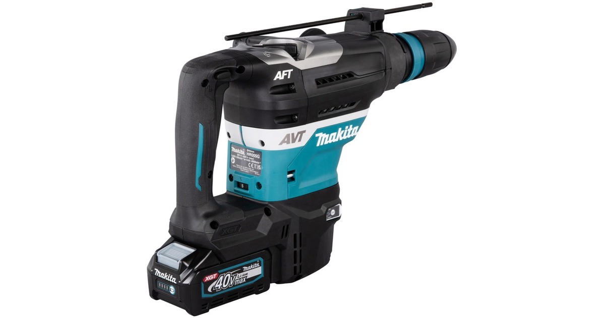 Makita Akku-Kombihammer HR005GM202 XGT, SDS-max, 40Volt, Bohrhammer(blau/schwarz, 2x Li-Ion Akku 4Ah, Koffer)