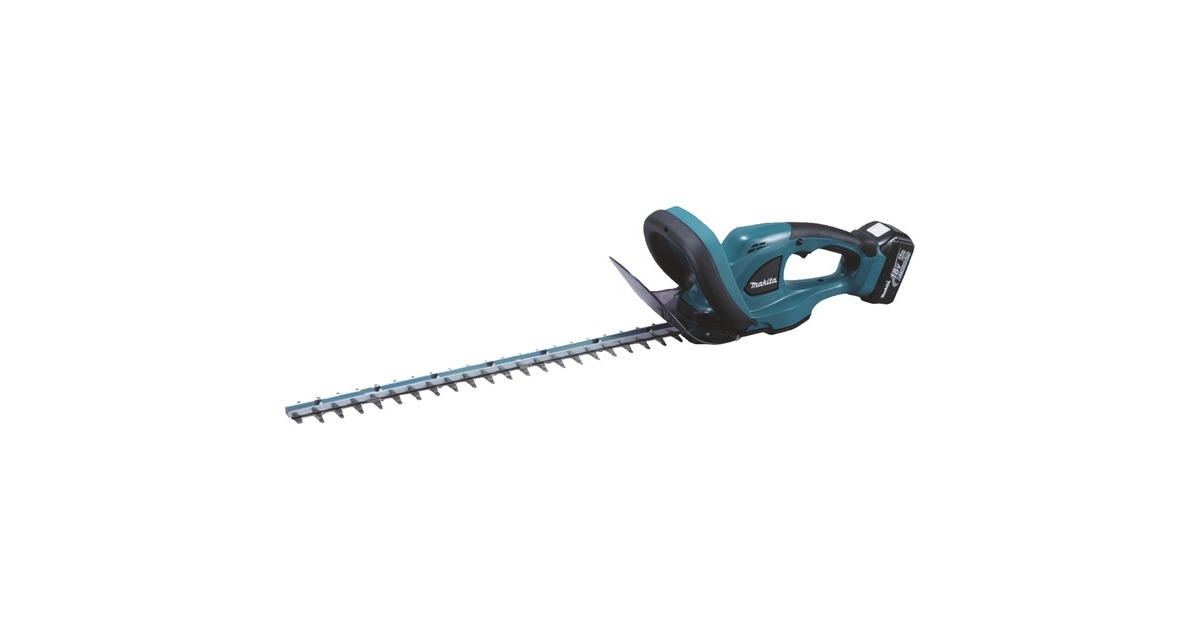 Makita Akku-Kombo-Kit DLX4093, Heckenschere, Rasentrimmer, Schlagbohrschrauber, Sauger(blau/schwarz, 2x Li-Ionen Akku 3,0Ah 18Volt)