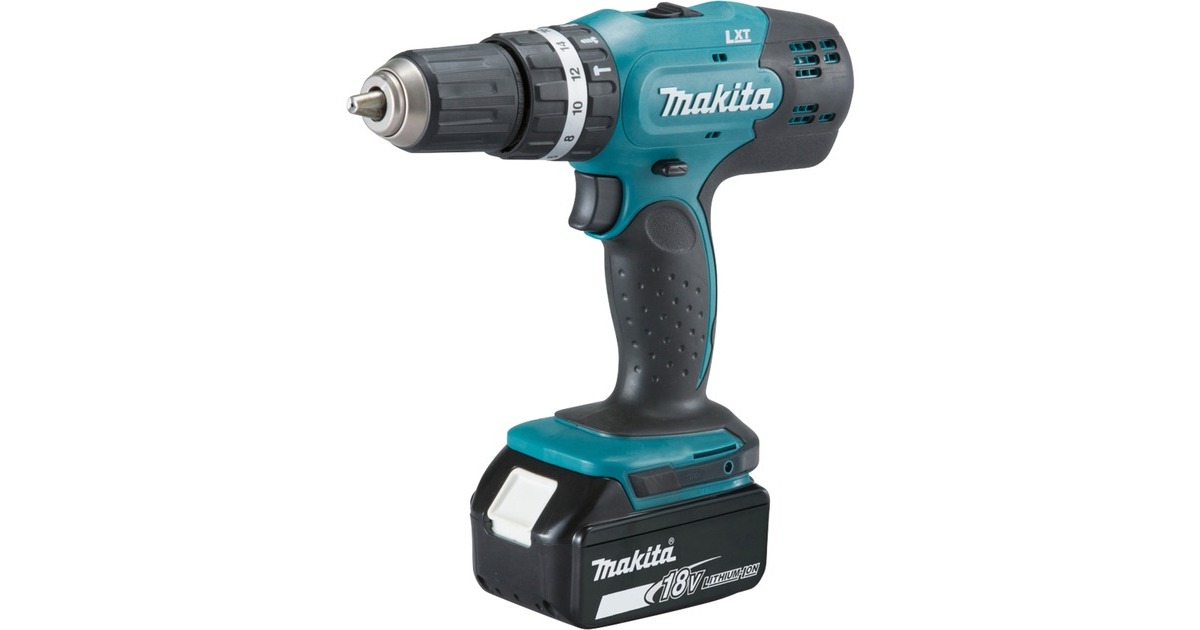 Makita Akku-Kombo-Kit DLX4093, Heckenschere, Rasentrimmer, Schlagbohrschrauber, Sauger(blau/schwarz, 2x Li-Ionen Akku 3,0Ah 18Volt)