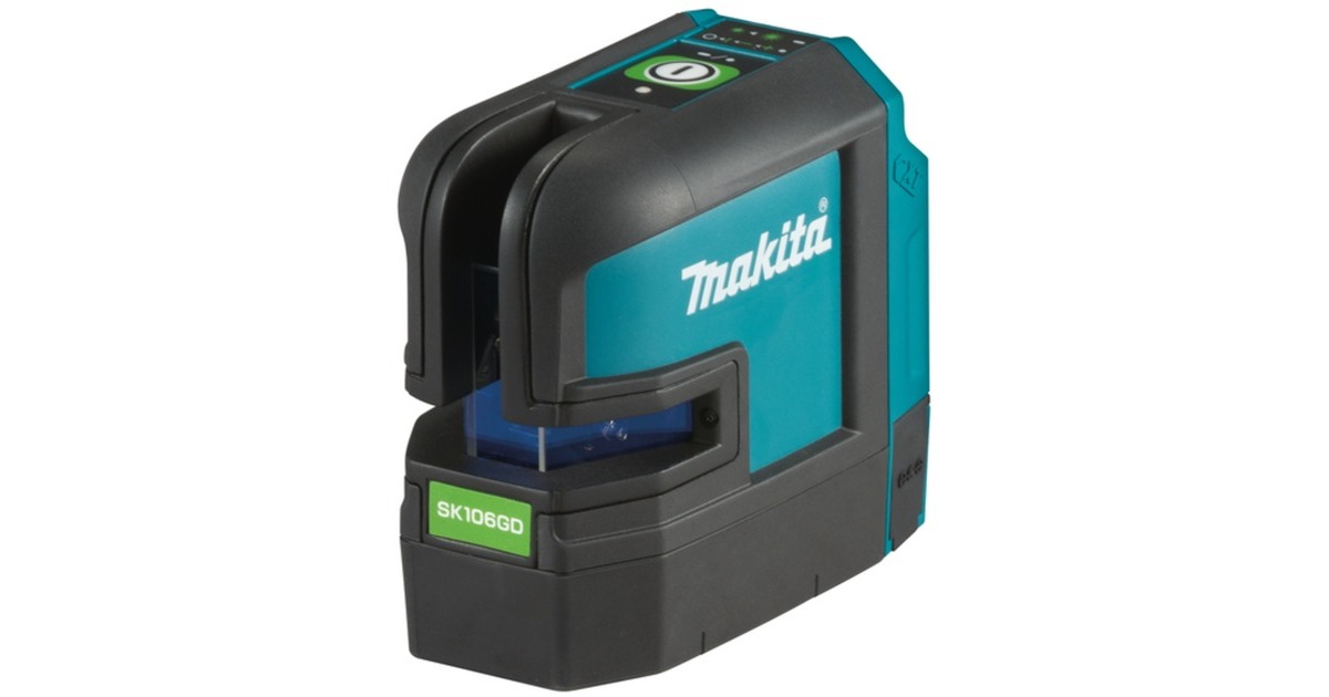 Makita Akku-Kreuzlinienlaser SK106GDZ, 12Volt(schwarz/blau, grüne Laserlinien, ohne Akku und Ladegerät)