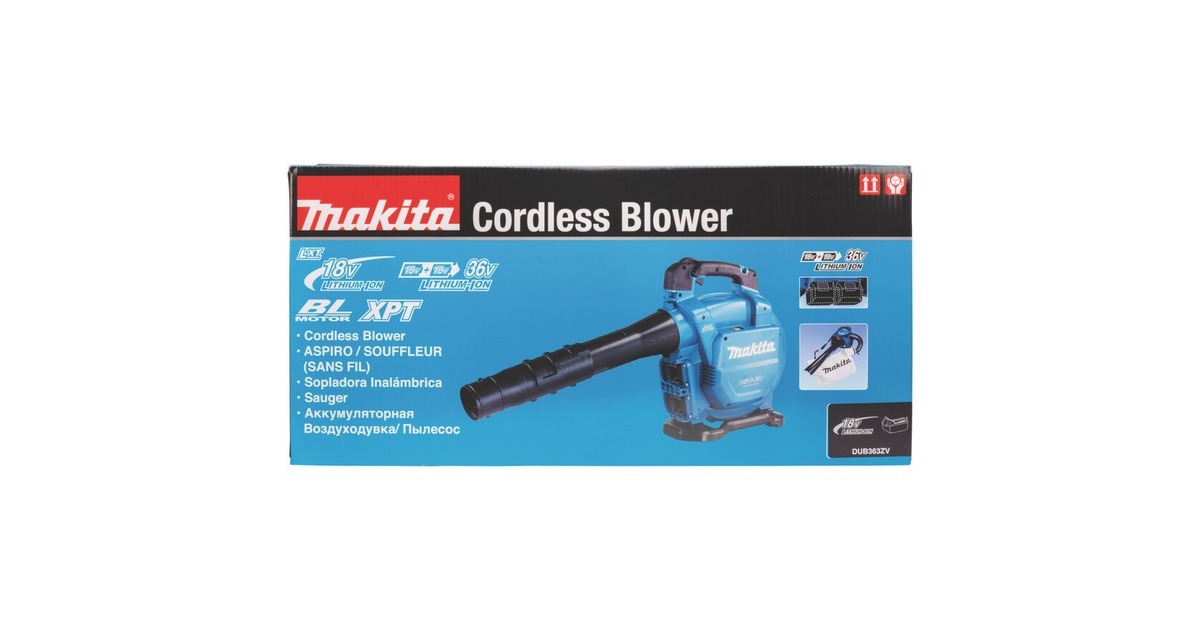 Makita Akku-Laubsauger/Laubbläser DUB363ZV, 36Volt (2x18V)(blau/schwarz, ohne Akku und Ladegerät)
