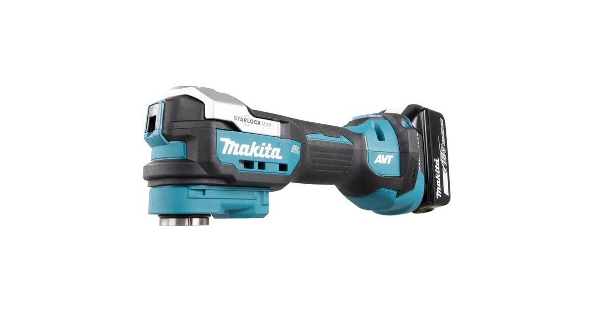 Makita Akku-Multifunktions-Werkzeug DTM52T1JX2, 18Volt(blau/schwarz, Li-Ionen-Akku 5,0 Ah, MAKPAC)