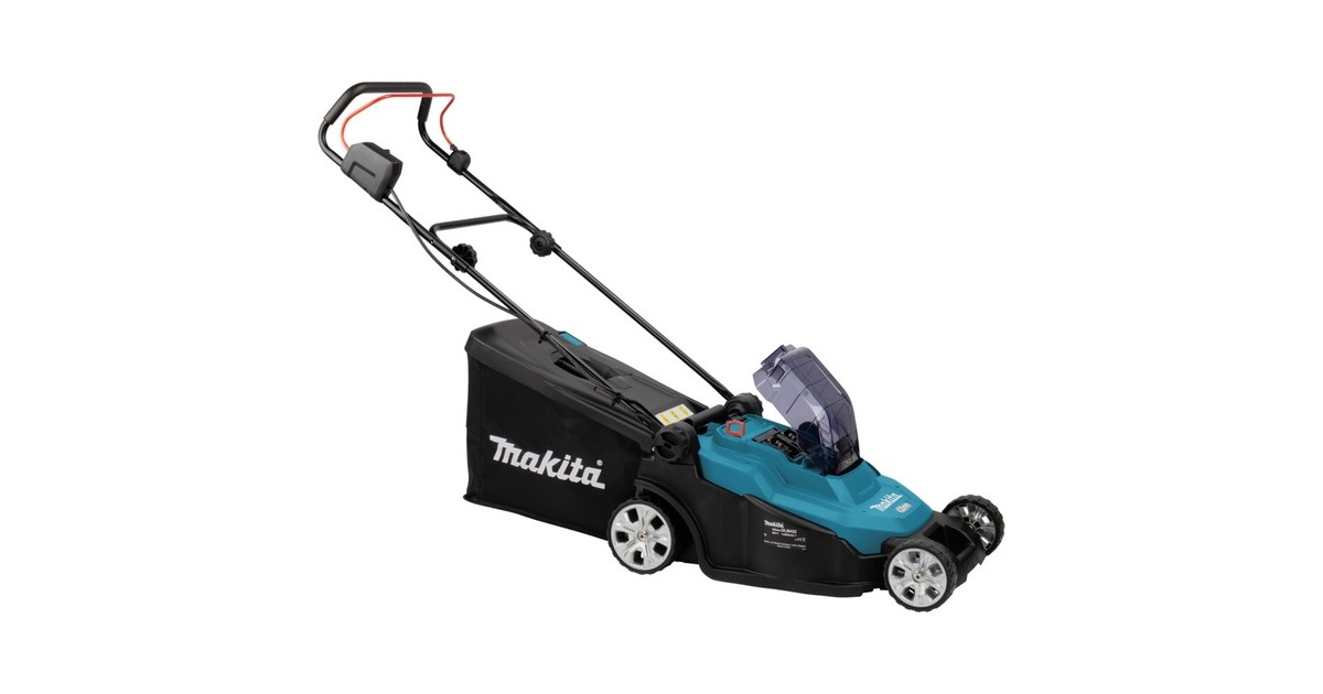 Makita Akku-Rasenmäher DLM432PT2, 36Volt (2x18Volt)(blau/schwarz, 2x Li-Ion Akku 5,0Ah)
