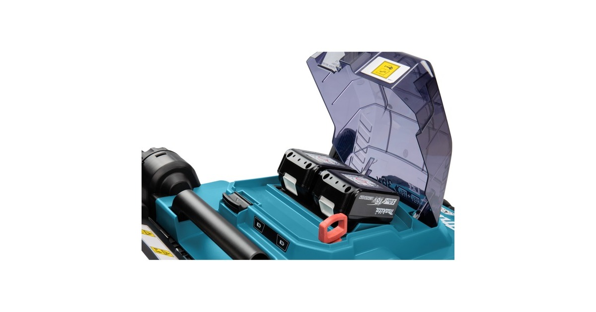 Makita Akku-Rasenmäher DLM432PT2, 36Volt (2x18Volt)(blau/schwarz, 2x Li-Ion Akku 5,0Ah)