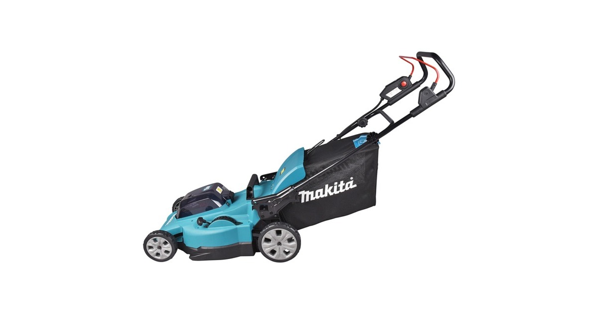 Makita Akku-Rasenmäher DLM480PT2, 36Volt (2x18Volt)(blau/schwarz, 2x Li-Ionen Akku 5,0Ah)
